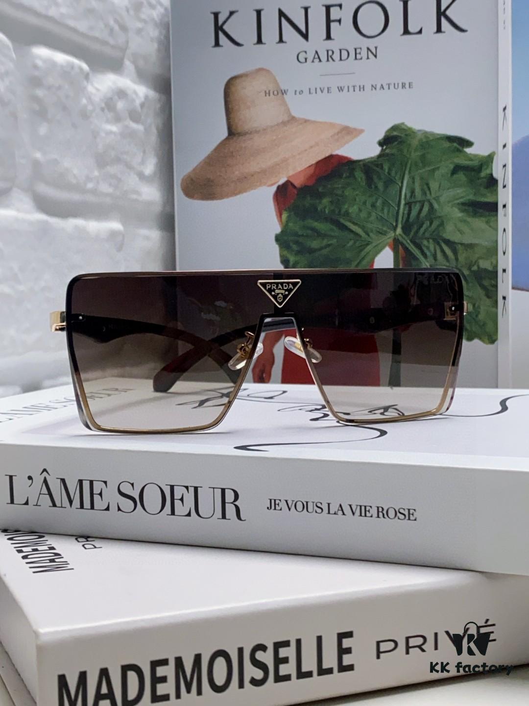 Prada 2025 New Large-Frame Unisex Sunglasses, Fashionable and Trendy Casual Shades, Travel and Driving Sun Glasses