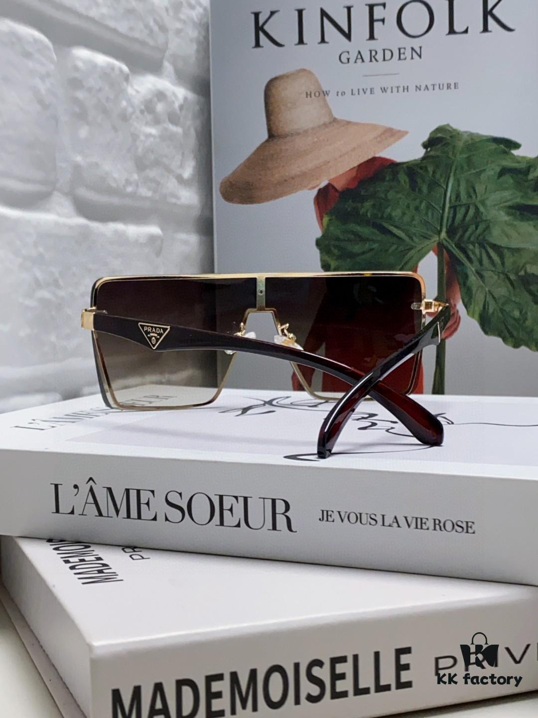 Prada 2025 New Large-Frame Unisex Sunglasses, Fashionable and Trendy Casual Shades, Travel and Driving Sun Glasses