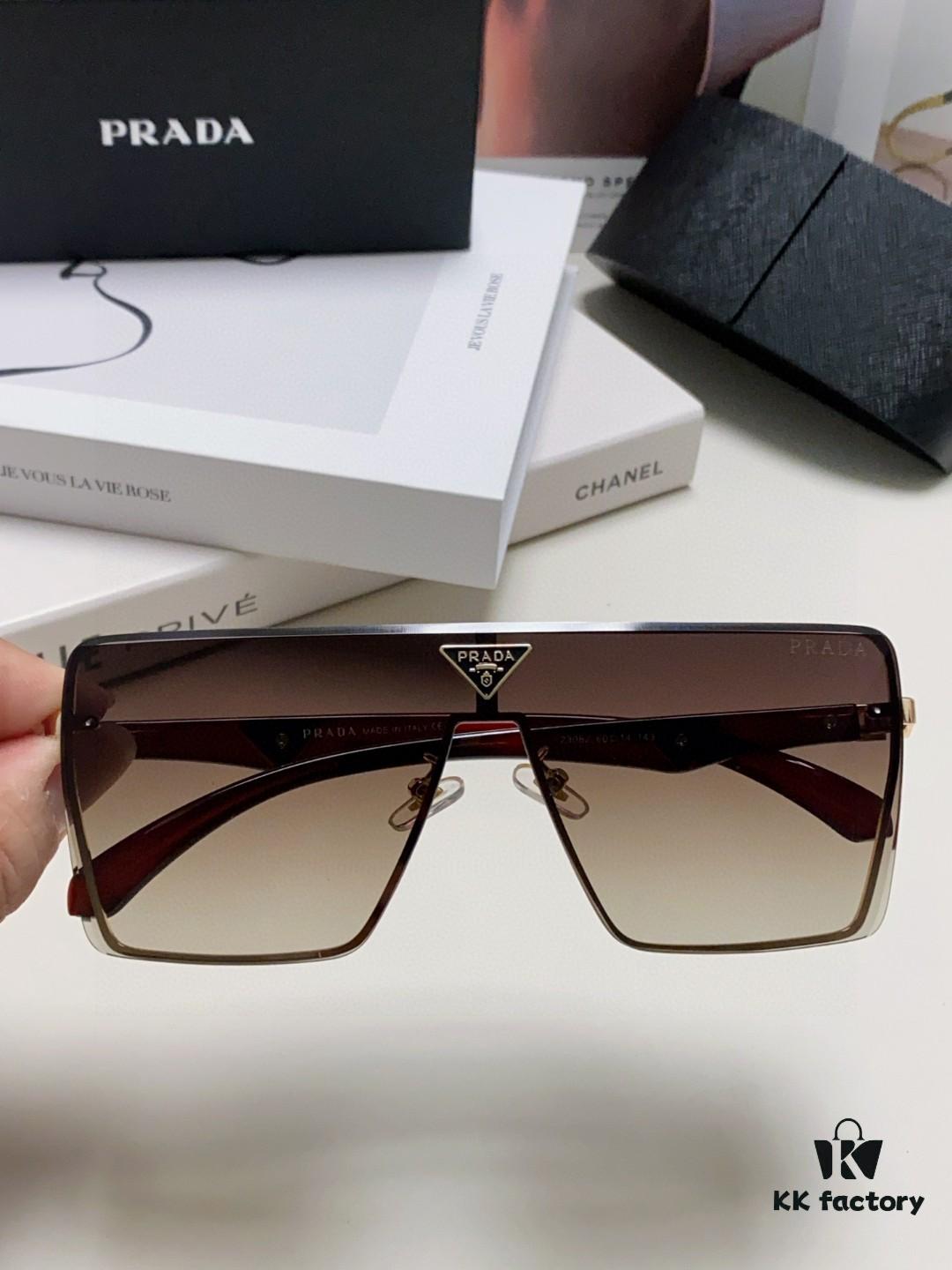 Prada 2025 New Large-Frame Unisex Sunglasses, Fashionable and Trendy Casual Shades, Travel and Driving Sun Glasses