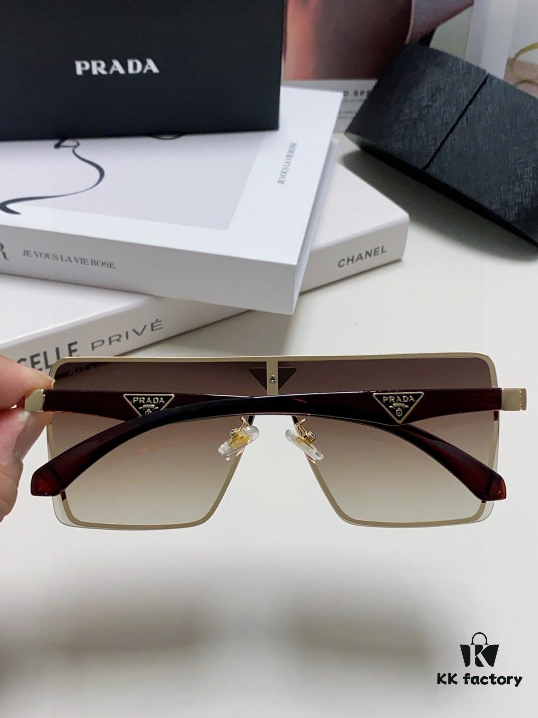 Prada 2025 New Large-Frame Unisex Sunglasses, Fashionable and Trendy Casual Shades, Travel and Driving Sun Glasses