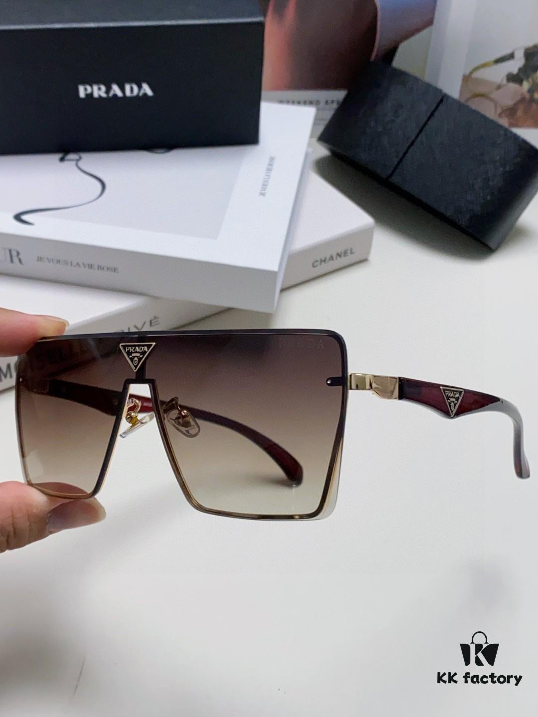 Prada 2025 New Large-Frame Unisex Sunglasses, Fashionable and Trendy Casual Shades, Travel and Driving Sun Glasses