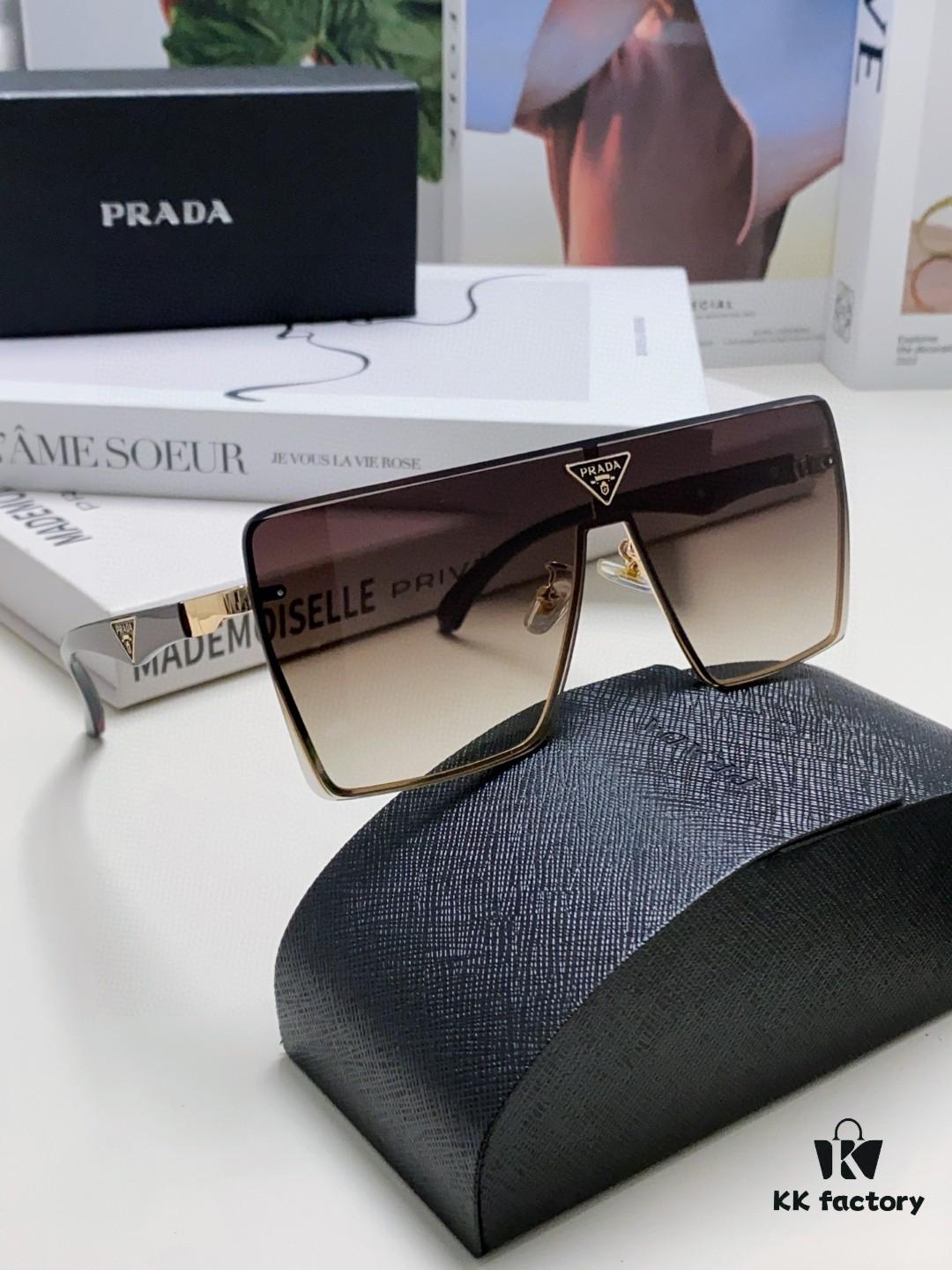 Prada 2025 New Large-Frame Unisex Sunglasses, Fashionable and Trendy Casual Shades, Travel and Driving Sun Glasses