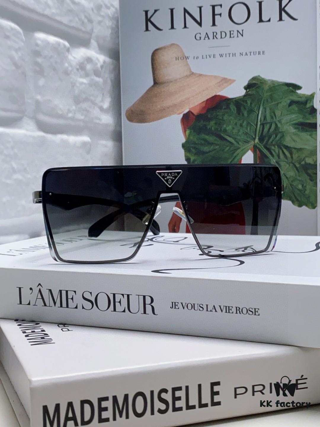 Prada 2025 New Large-Frame Unisex Sunglasses, Fashionable and Trendy Casual Shades, Travel and Driving Sun Glasses