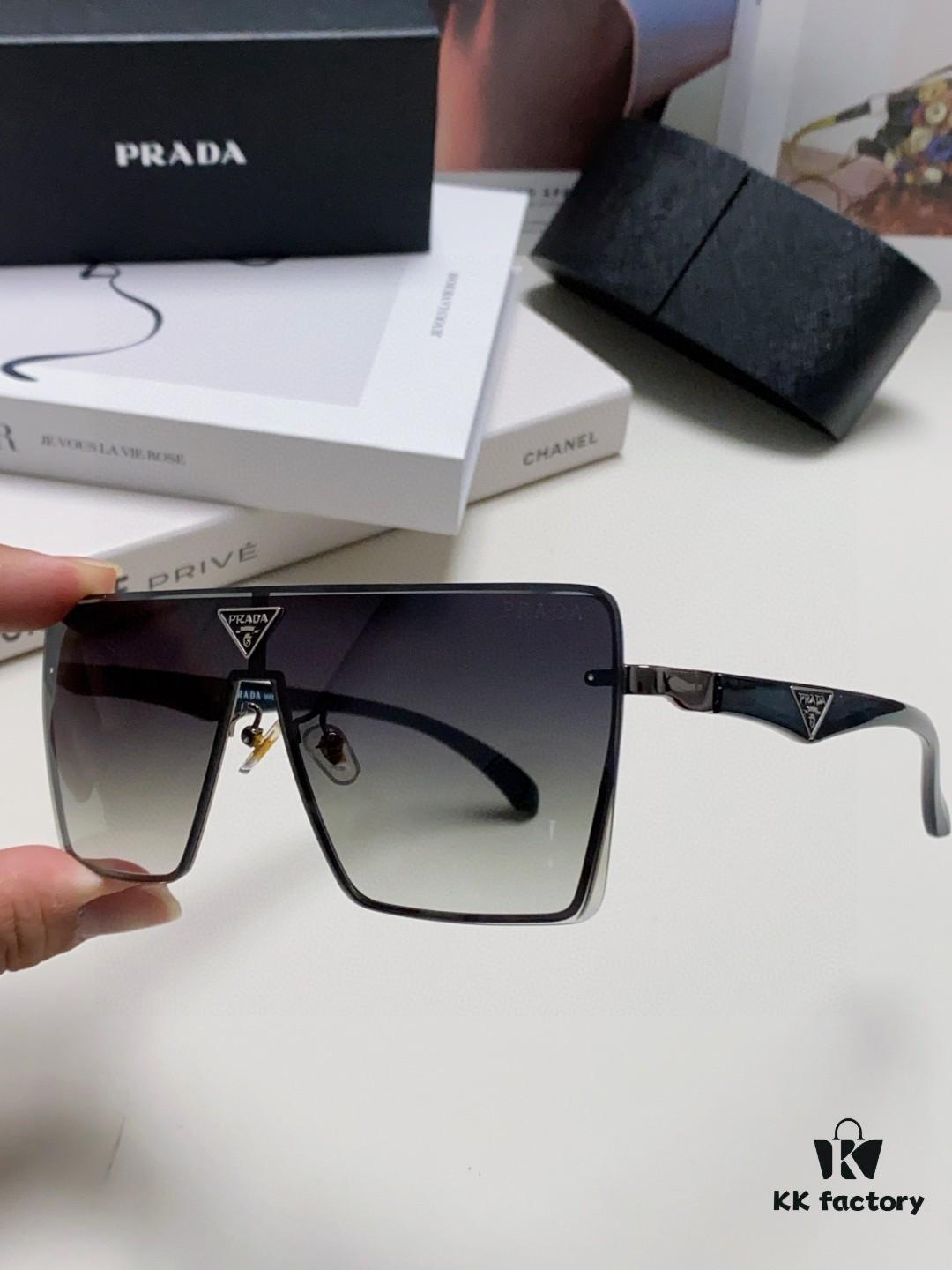 Prada 2025 New Large-Frame Unisex Sunglasses, Fashionable and Trendy Casual Shades, Travel and Driving Sun Glasses