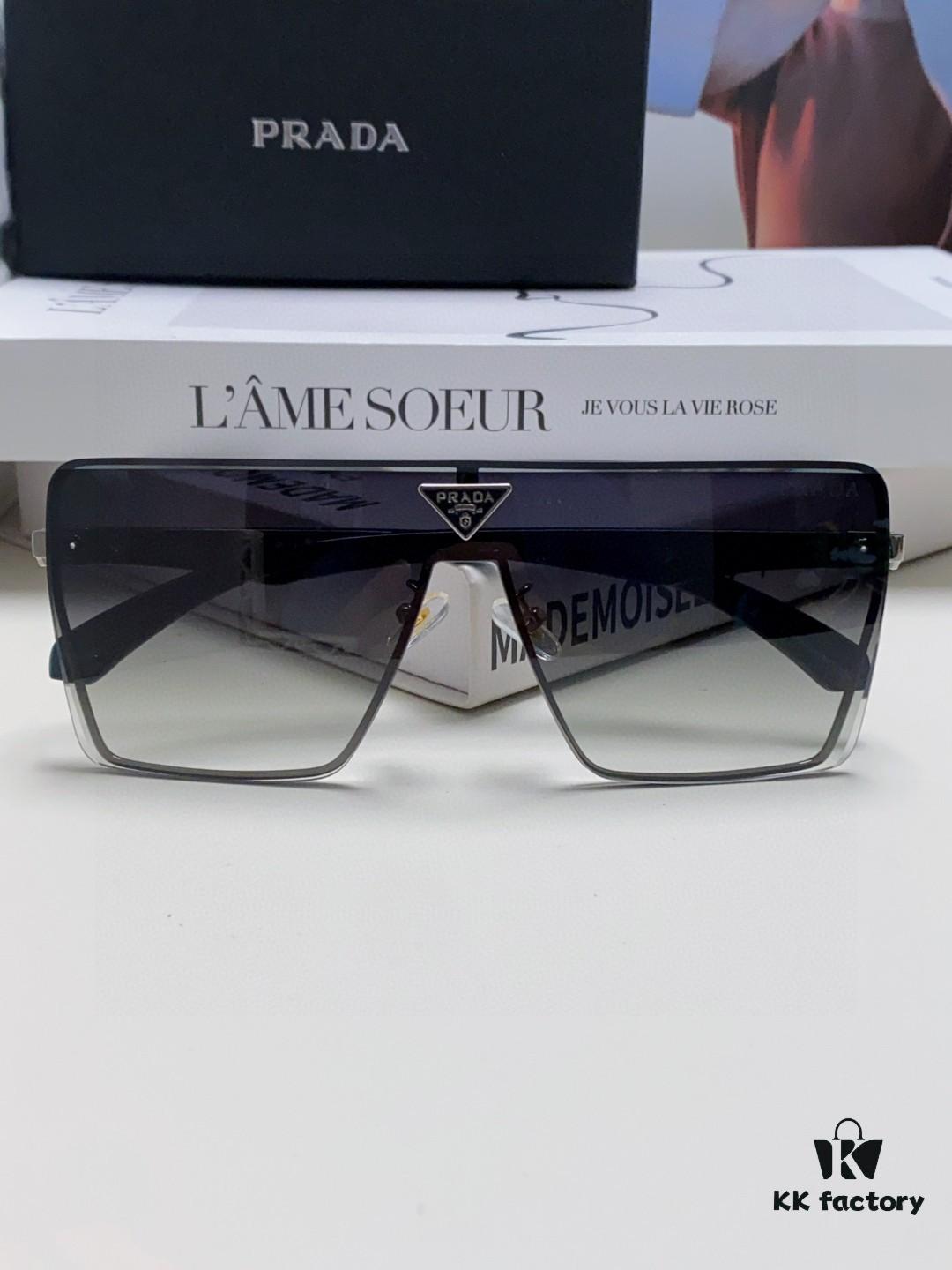 Prada 2025 New Large-Frame Unisex Sunglasses, Fashionable and Trendy Casual Shades, Travel and Driving Sun Glasses