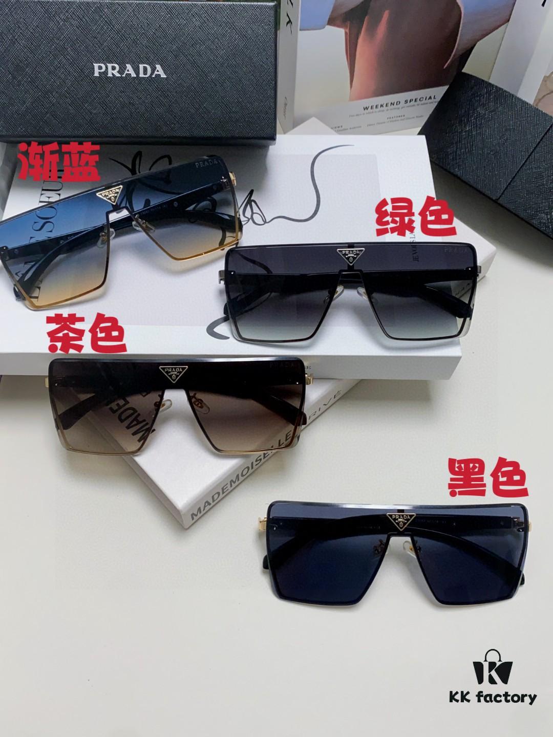 Prada 2025 New Large-Frame Unisex Sunglasses, Fashionable and Trendy Casual Shades, Travel and Driving Sun Glasses