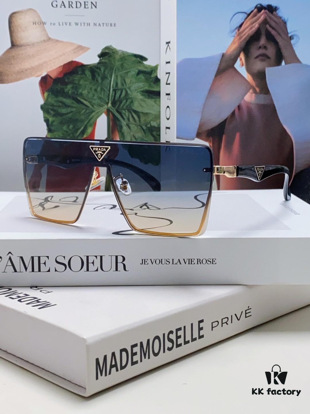 Prada 2025 New Large-Frame Unisex Sunglasses, Fashionable and Trendy Casual Shades, Travel and Driving Sun Glasses