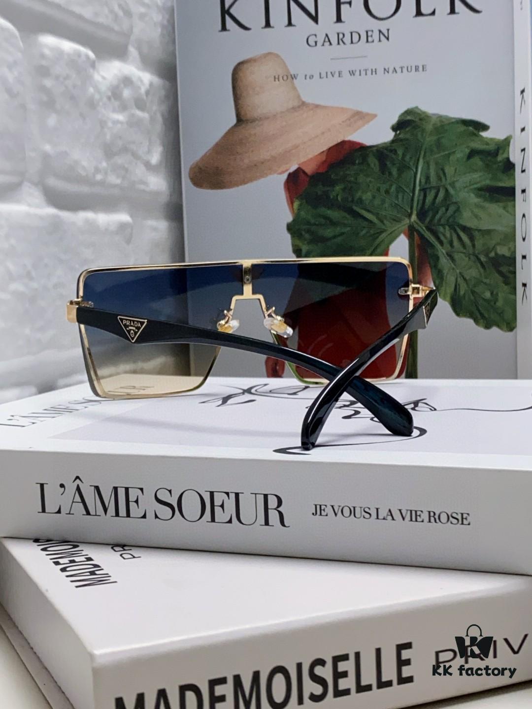 Prada 2025 New Large-Frame Unisex Sunglasses, Fashionable and Trendy Casual Shades, Travel and Driving Sun Glasses