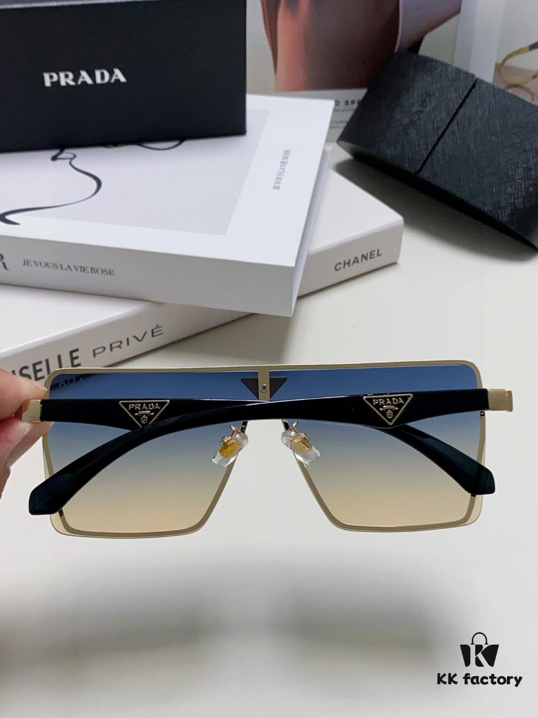 Prada 2025 New Large-Frame Unisex Sunglasses, Fashionable and Trendy Casual Shades, Travel and Driving Sun Glasses