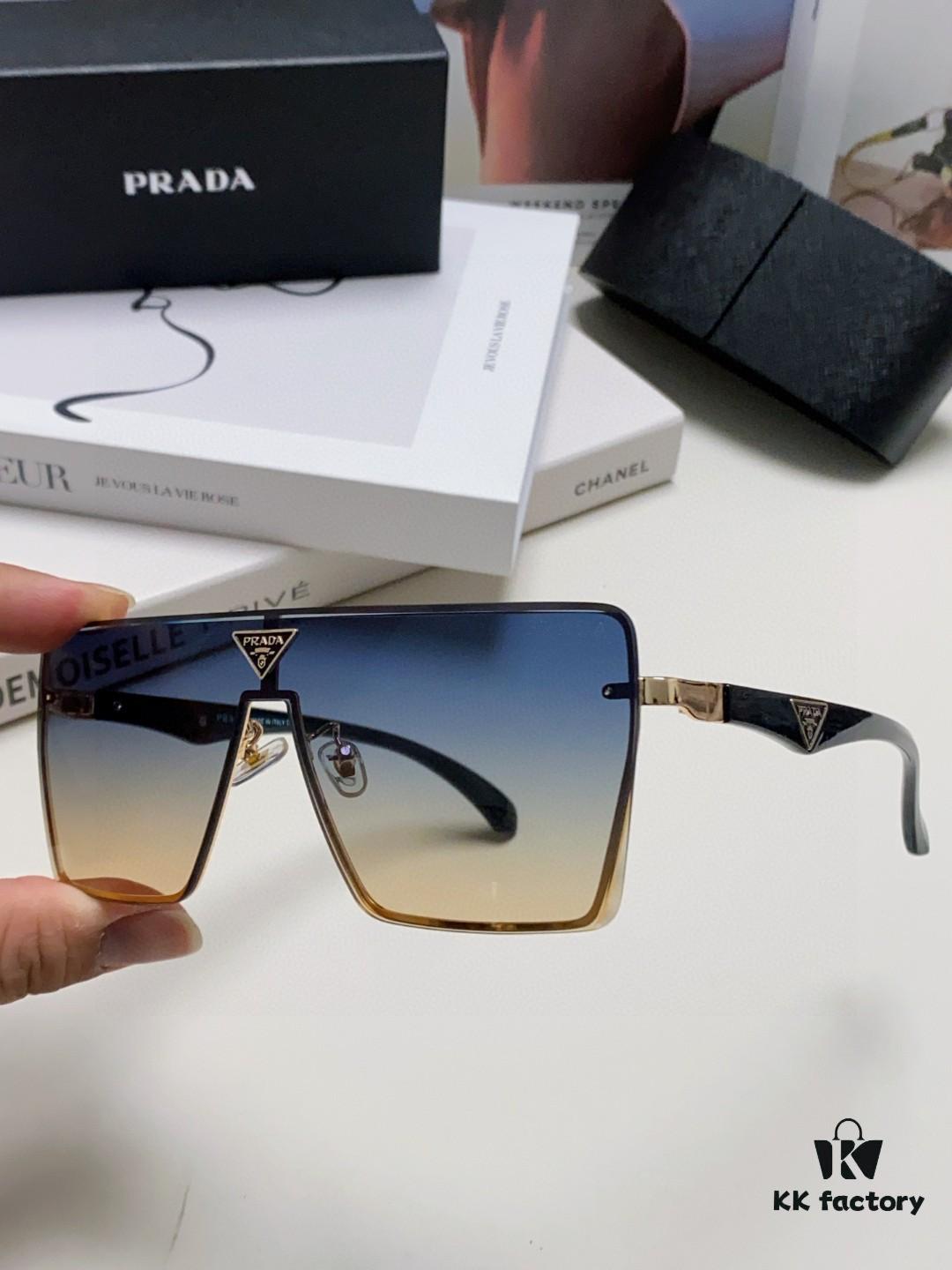 Prada 2025 New Large-Frame Unisex Sunglasses, Fashionable and Trendy Casual Shades, Travel and Driving Sun Glasses