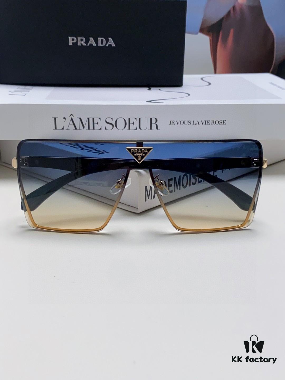 Prada 2025 New Large-Frame Unisex Sunglasses, Fashionable and Trendy Casual Shades, Travel and Driving Sun Glasses