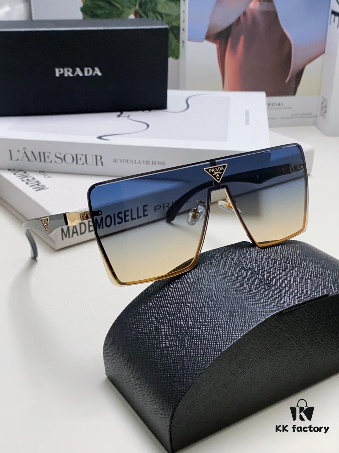 Prada 2025 New Large-Frame Unisex Sunglasses, Fashionable and Trendy Casual Shades, Travel and Driving Sun Glasses