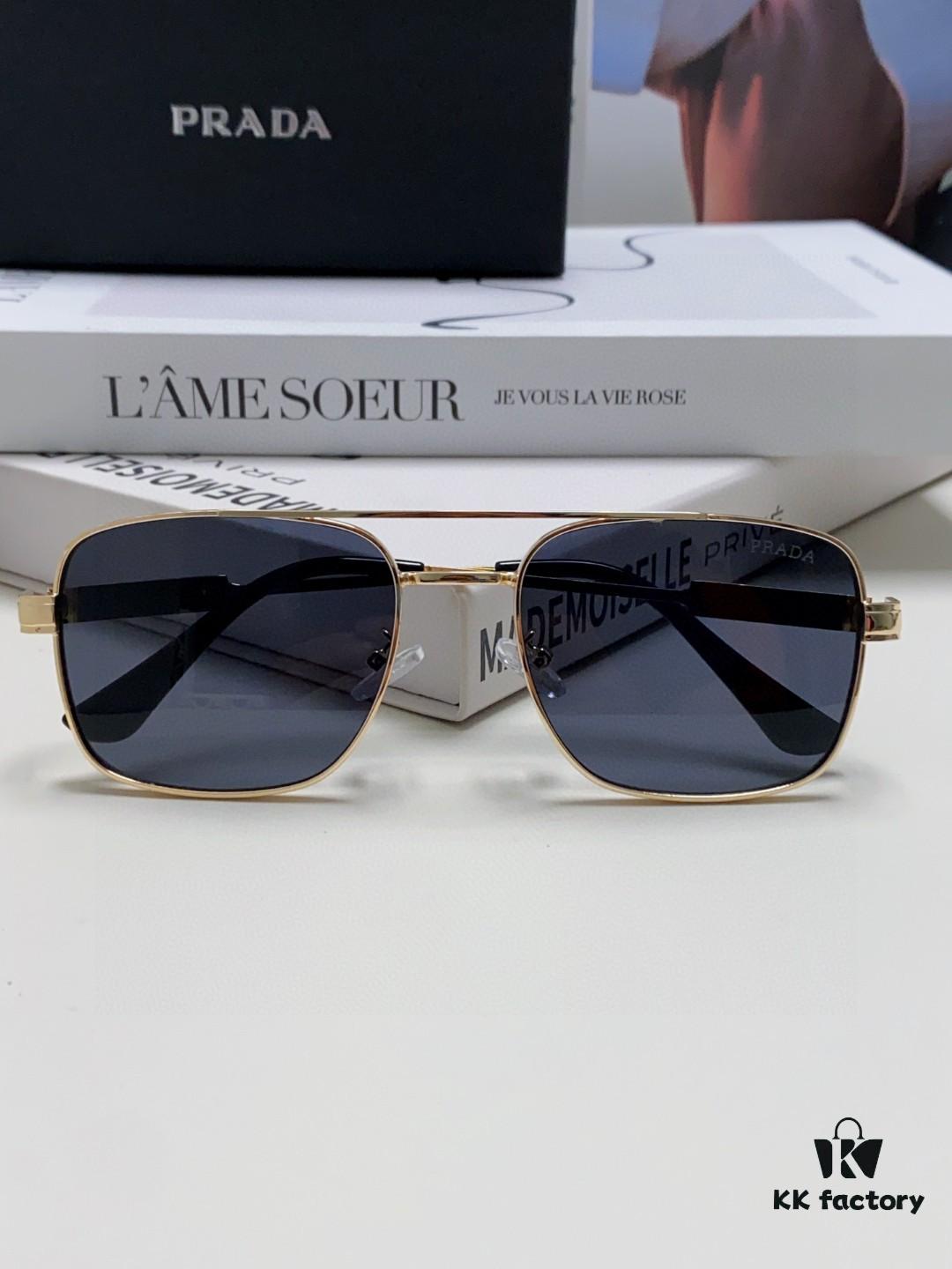 Prada 2025 Fashion New Arrival Stylish High-End Square Sunglasses Unisex UV Protection Full-Rim Sun Glasses