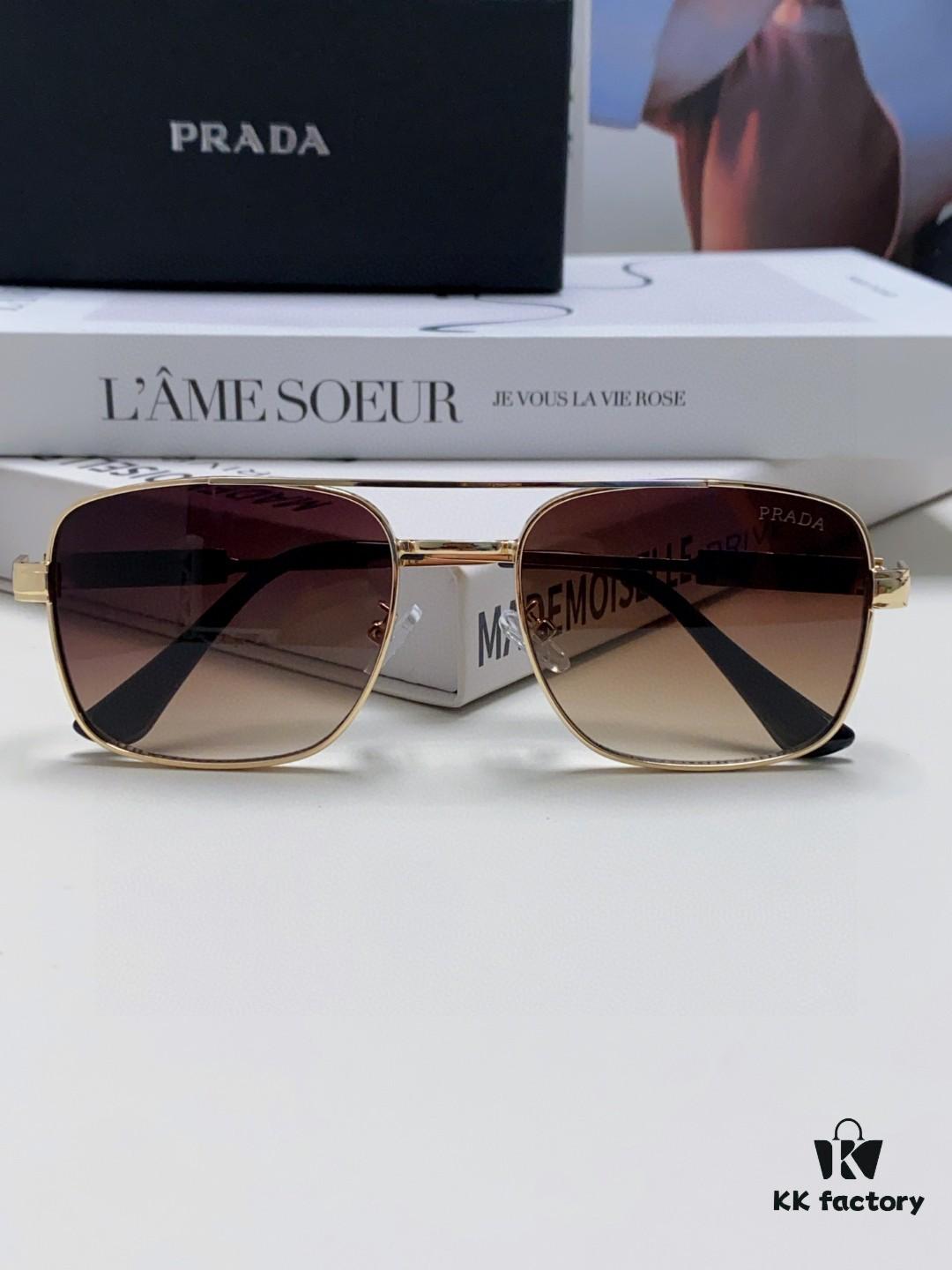 Prada 2025 Fashion New Arrival Stylish Square Frame Sunglasses Unisex UV Protection Full-Rim Sun Glasses