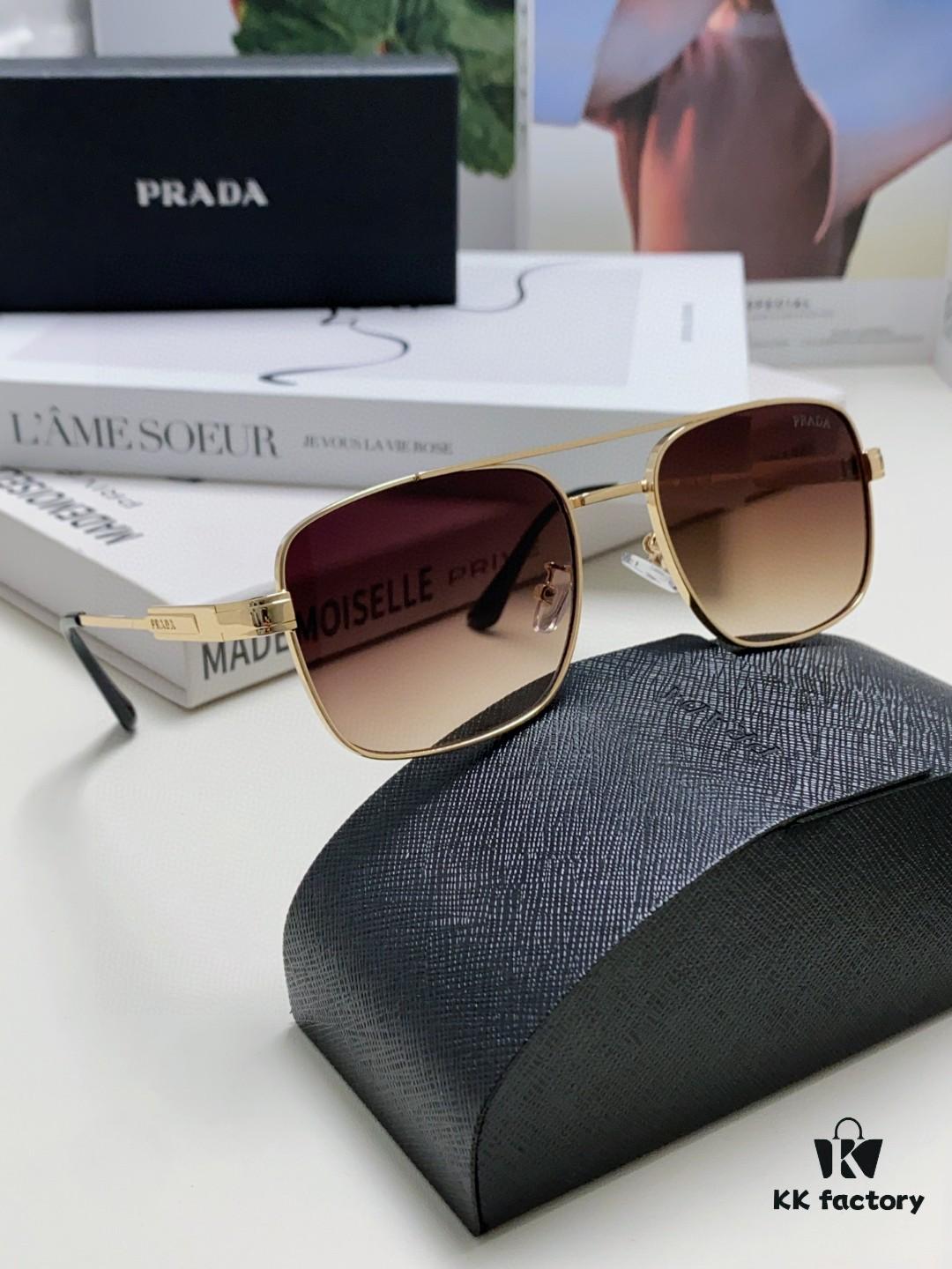 Prada 2025 Fashion New Arrival Stylish Square Frame Sunglasses Unisex UV Protection Full-Rim Sun Glasses