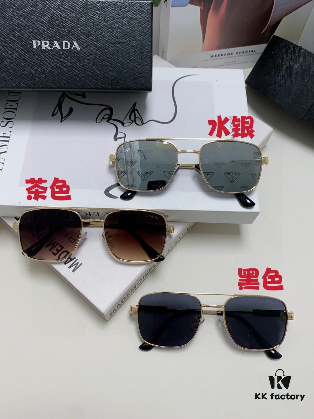 Prada 2025 Fashion New Arrival Stylish High-End Square Sunglasses Unisex UV Protection Full-Rim Sun Glasses