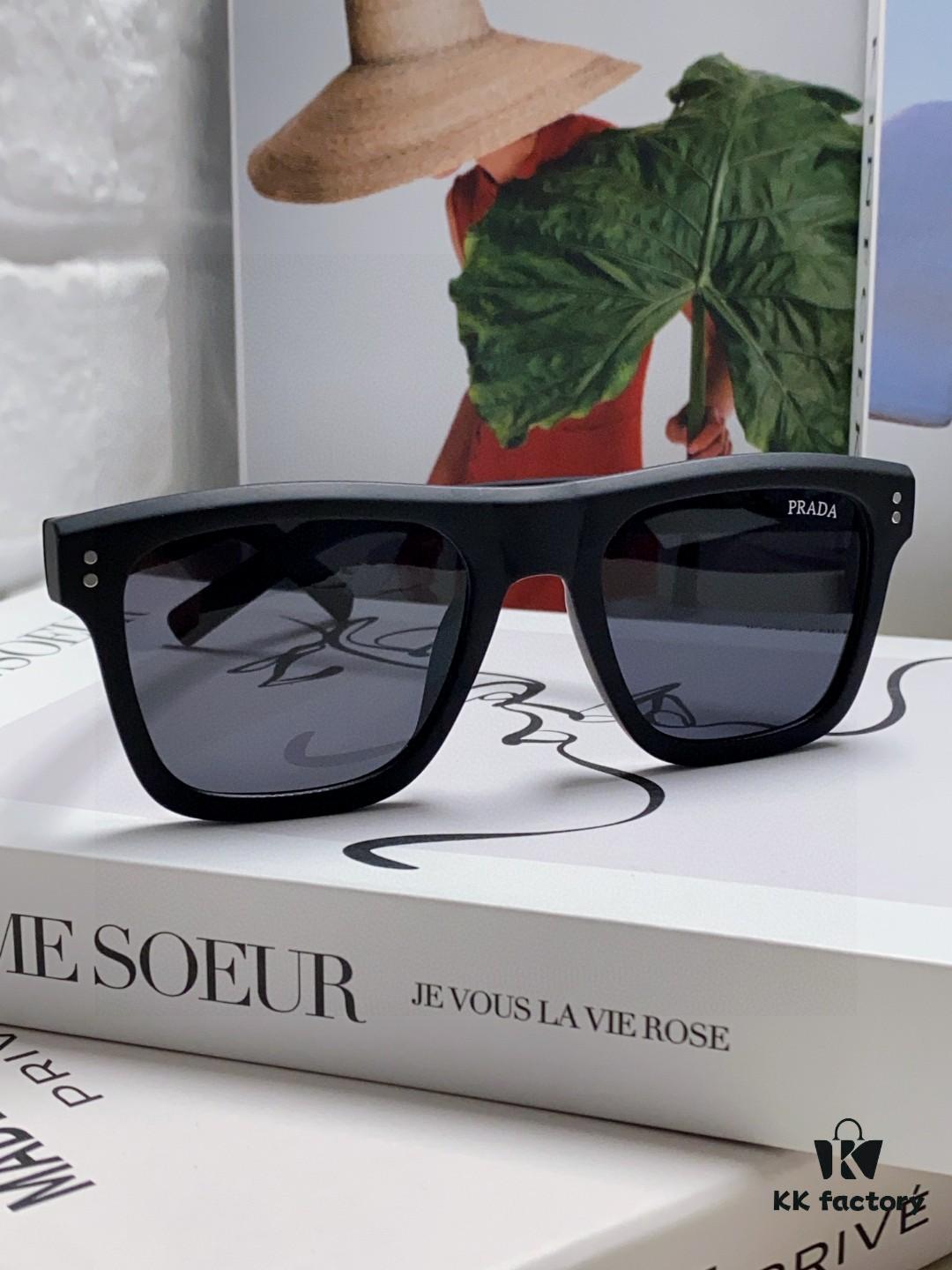 Prada 2025 Men's Premium Square Frame Lightweight Sports Sunglasses, Minimalist European Style