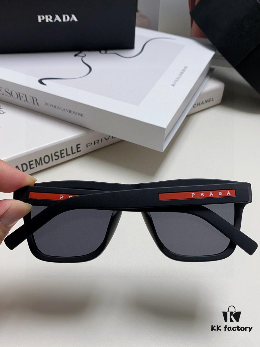 Prada 2025 Men's Premium Square Frame Lightweight Sports Sunglasses, Minimalist European Style