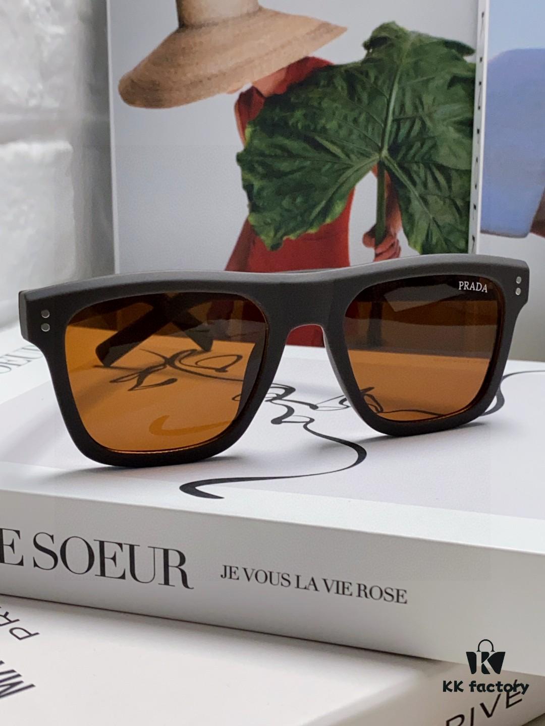 Prada 2025 Men's Square Frame Lightweight Sports Sunglasses, Minimalist European Style Unisex Sun Glasses