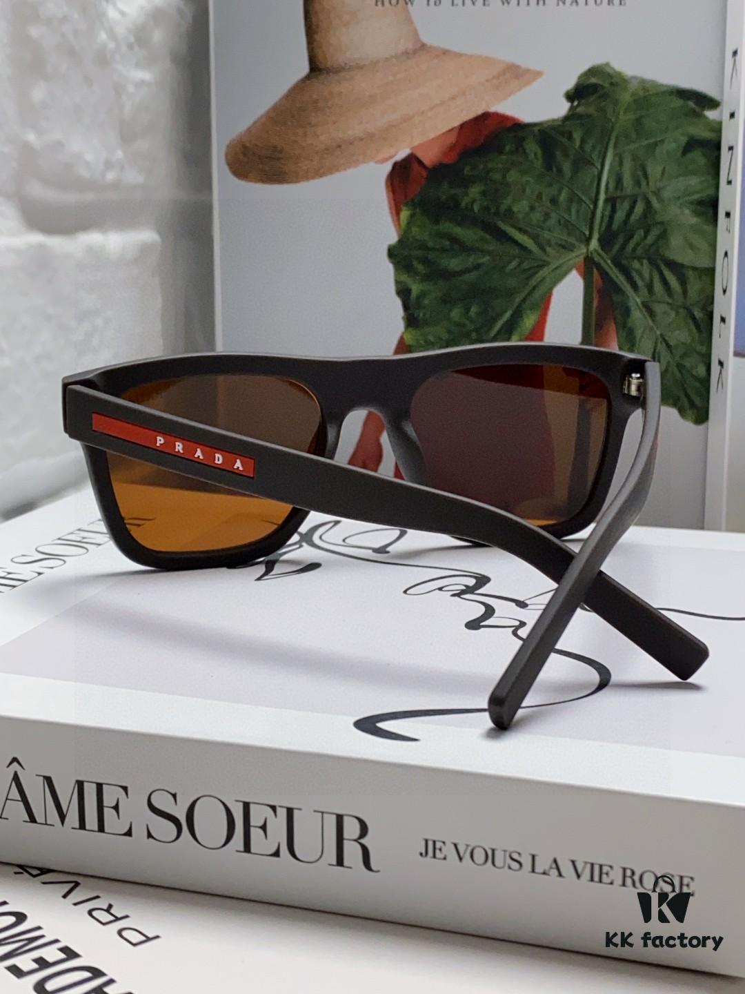 Prada 2025 Men's Square Frame Lightweight Sports Sunglasses, Minimalist European Style Unisex Sun Glasses