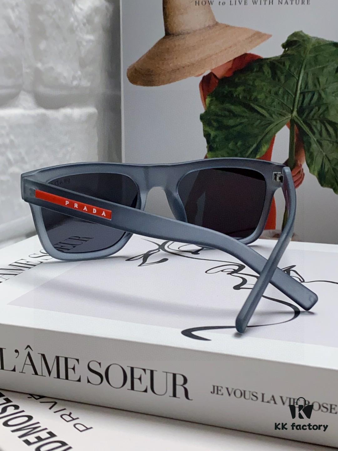 Prada 2025 Men's Premium Square Frame Lightweight Sports Sunglasses, Minimalist Casual Sun Glasses Influencer Recommended European Style