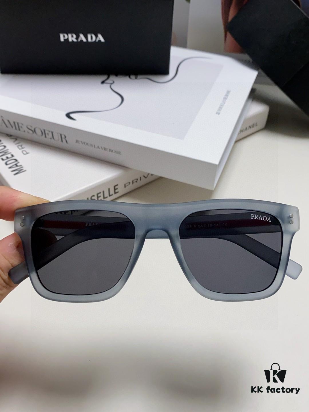 Prada 2025 Men's Premium Square Frame Lightweight Sports Sunglasses, Minimalist Casual Sun Glasses Influencer Recommended European Style