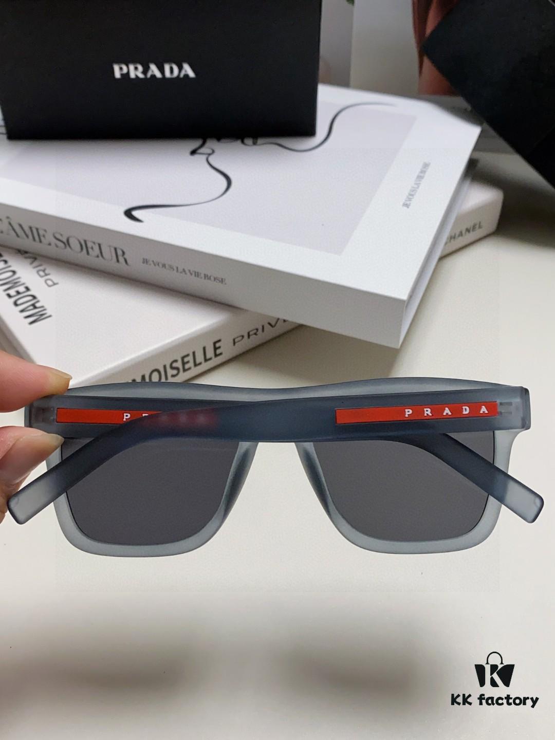 Prada 2025 Men's Premium Square Frame Lightweight Sports Sunglasses, Minimalist Casual Sun Glasses Influencer Recommended European Style