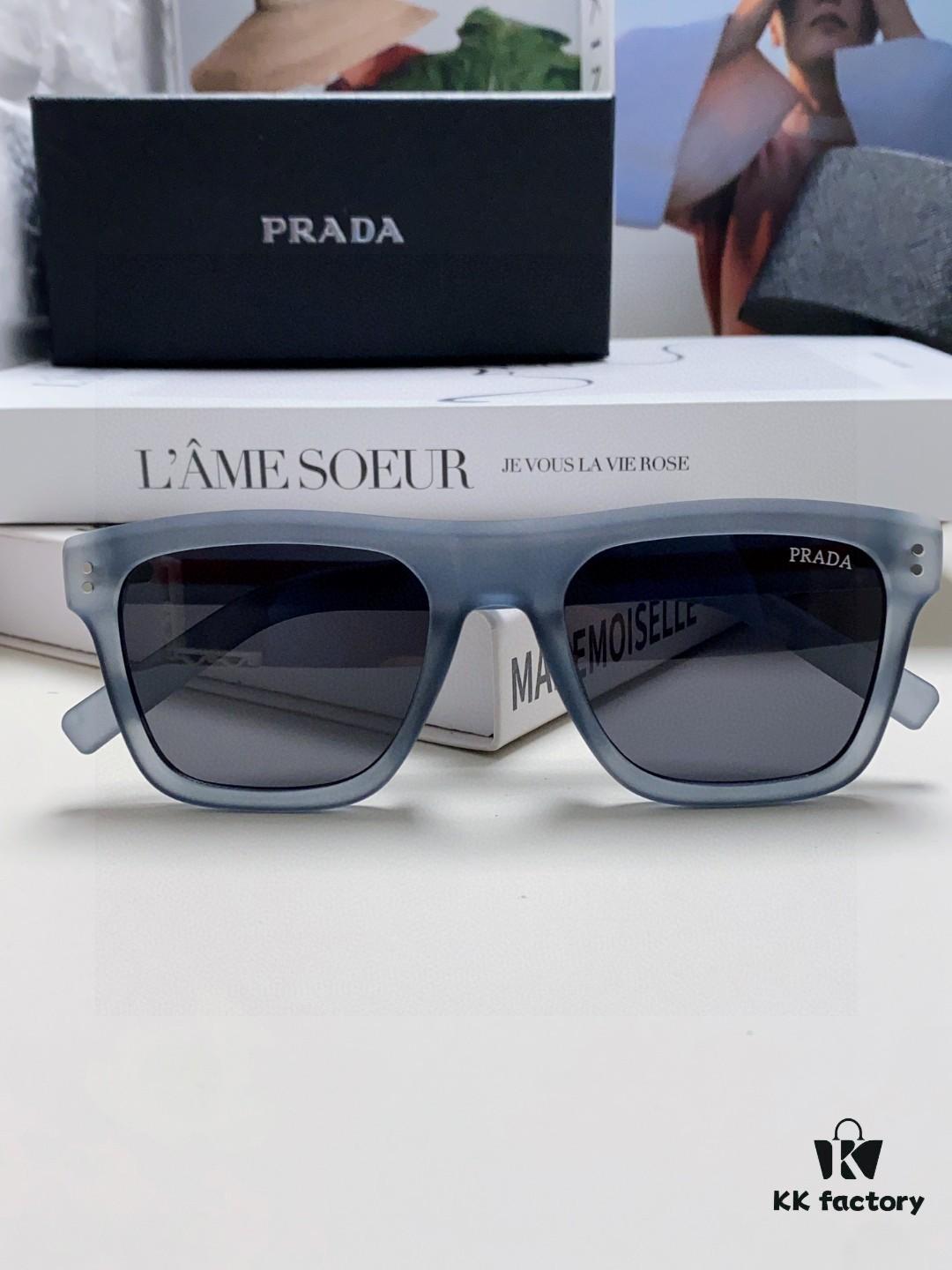 Prada 2025 Men's Premium Square Frame Lightweight Sports Sunglasses, Minimalist Casual Sun Glasses Influencer Recommended European Style
