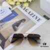 Prada European and American High-End Men's Sunglasses Dual-Bridge Metal UV Protection Driving Sunglasses New Arrival