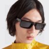 PRADA 25 Summer New 3D Square Frame Sunglasses Unisex Runway Style Hiking Square SPR24Y Sunglass Lens Shades