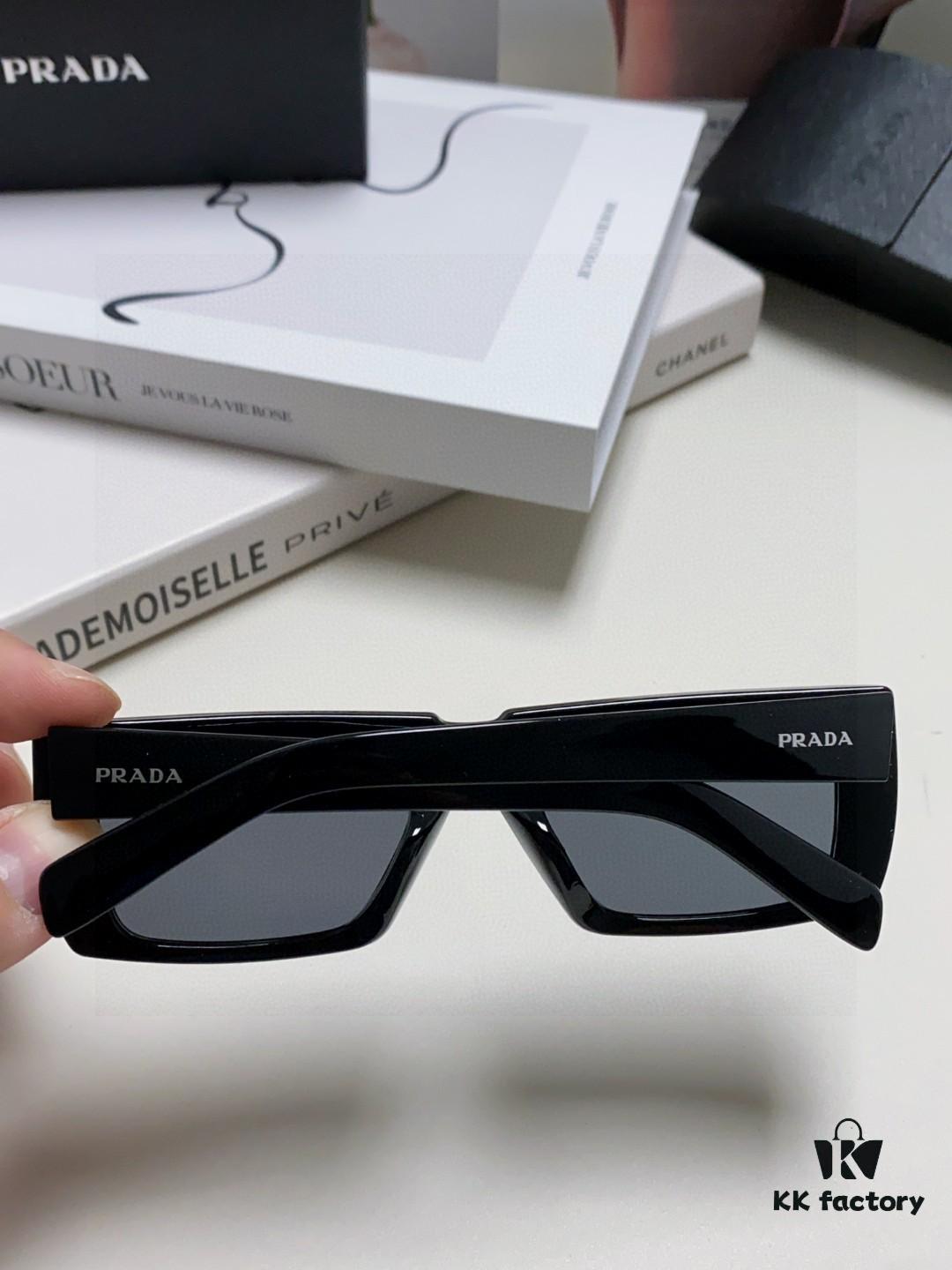 PRADA 25 Summer New 3D Square Frame Sunglasses Unisex Runway Style Hiking Square SPR24Y Sunglass Lens Shades