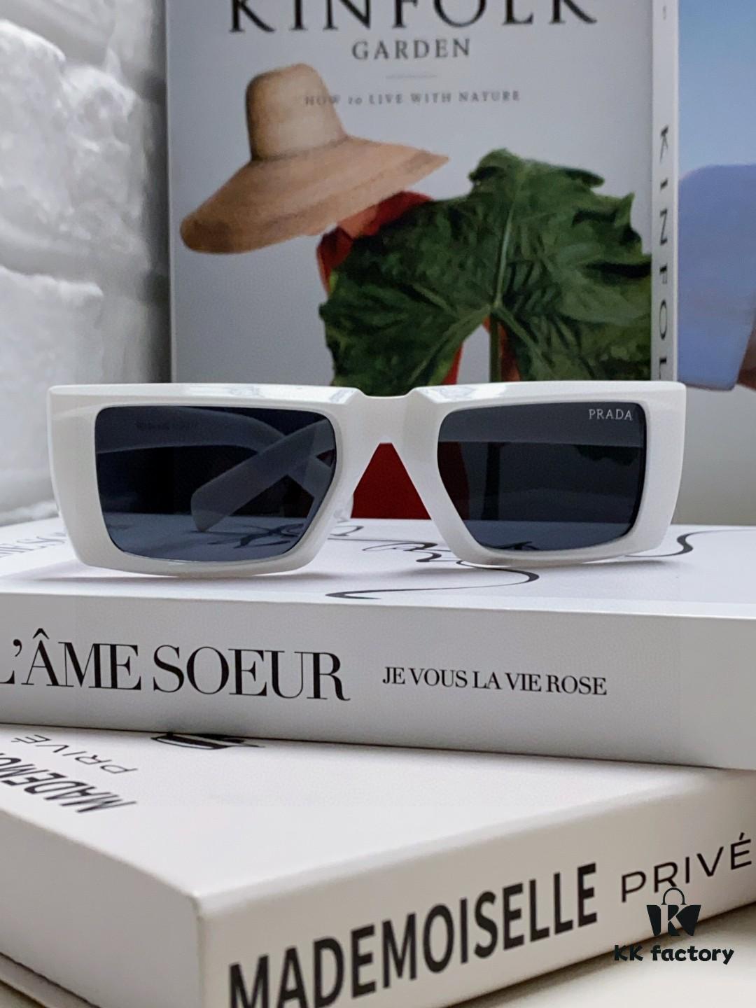 PRADA 25 Summer New 3D Square Frame Sunglasses Unisex, Runway Style Hiking Square SPR24Y Sunglasses