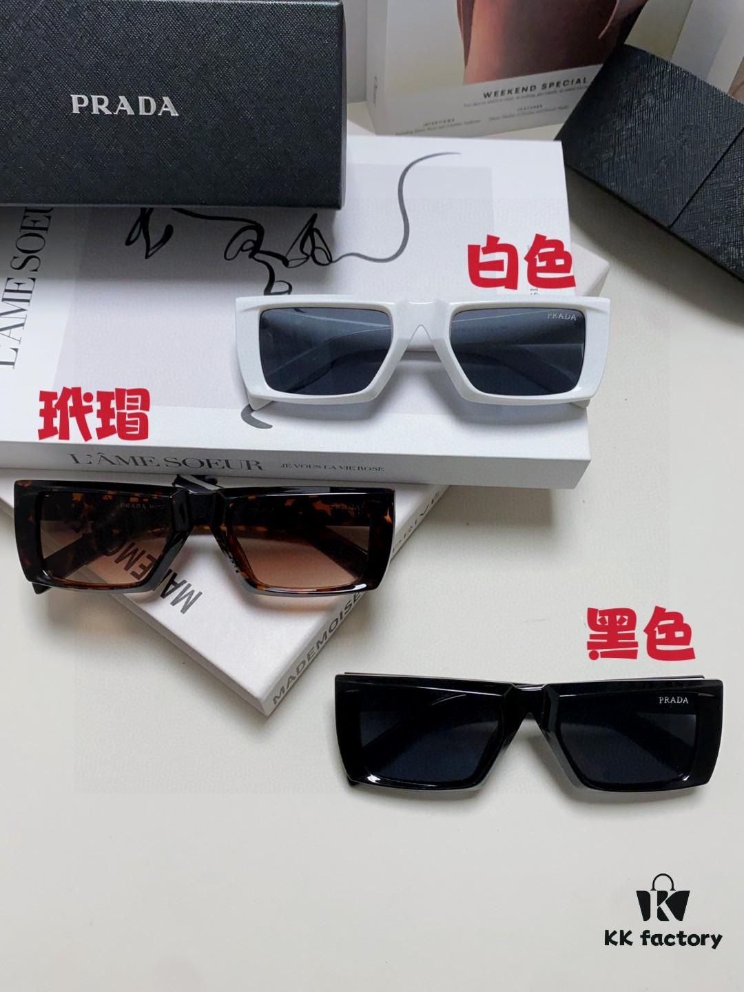 PRADA 25 Summer New 3D Square Frame Sunglasses Unisex, Runway Style Hiking Square SPR24Y Sunglasses