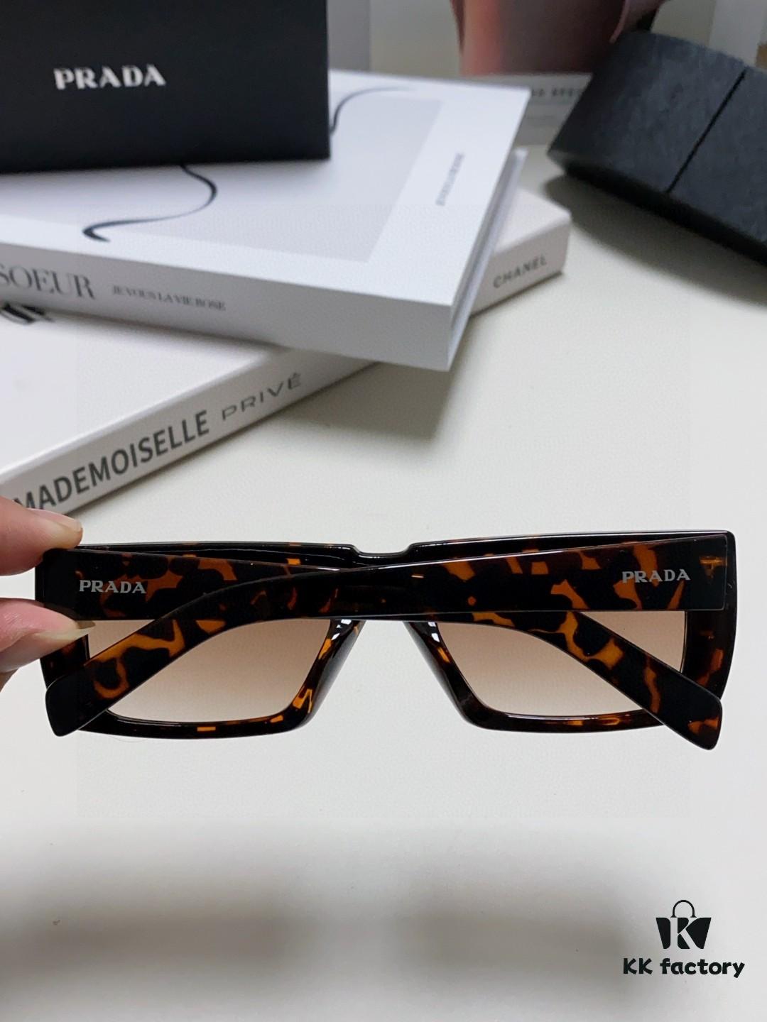 PRADA 2025 Summer New 3D Square Frame Sunglasses Unisex, Runway Style Hiking Square SPR24Y Sunglasses, Same as Lu Keran's