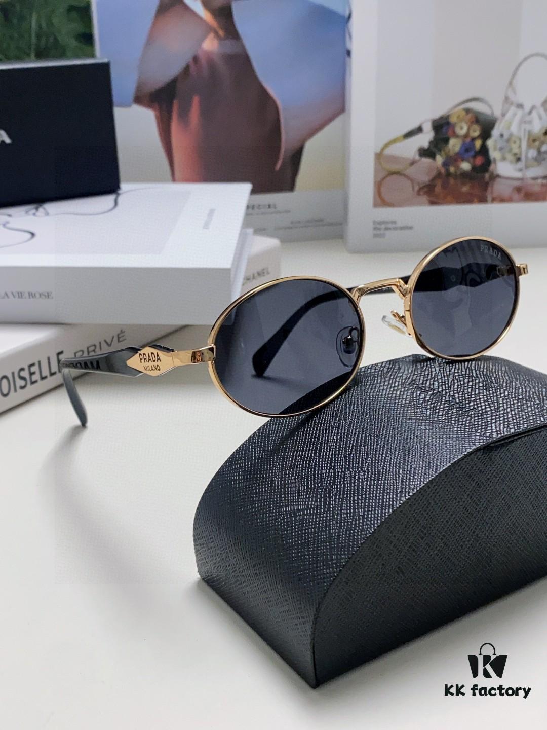 Prada Small Round Frame ✔️ Fashionable Metal Oversized Sunglasses