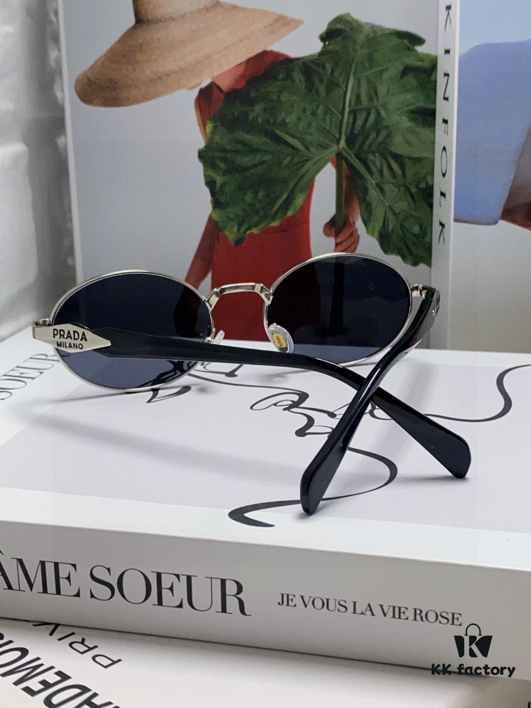 Prada Small Round Frame ✔️ Fashionable Metal Oversized Sunglasses