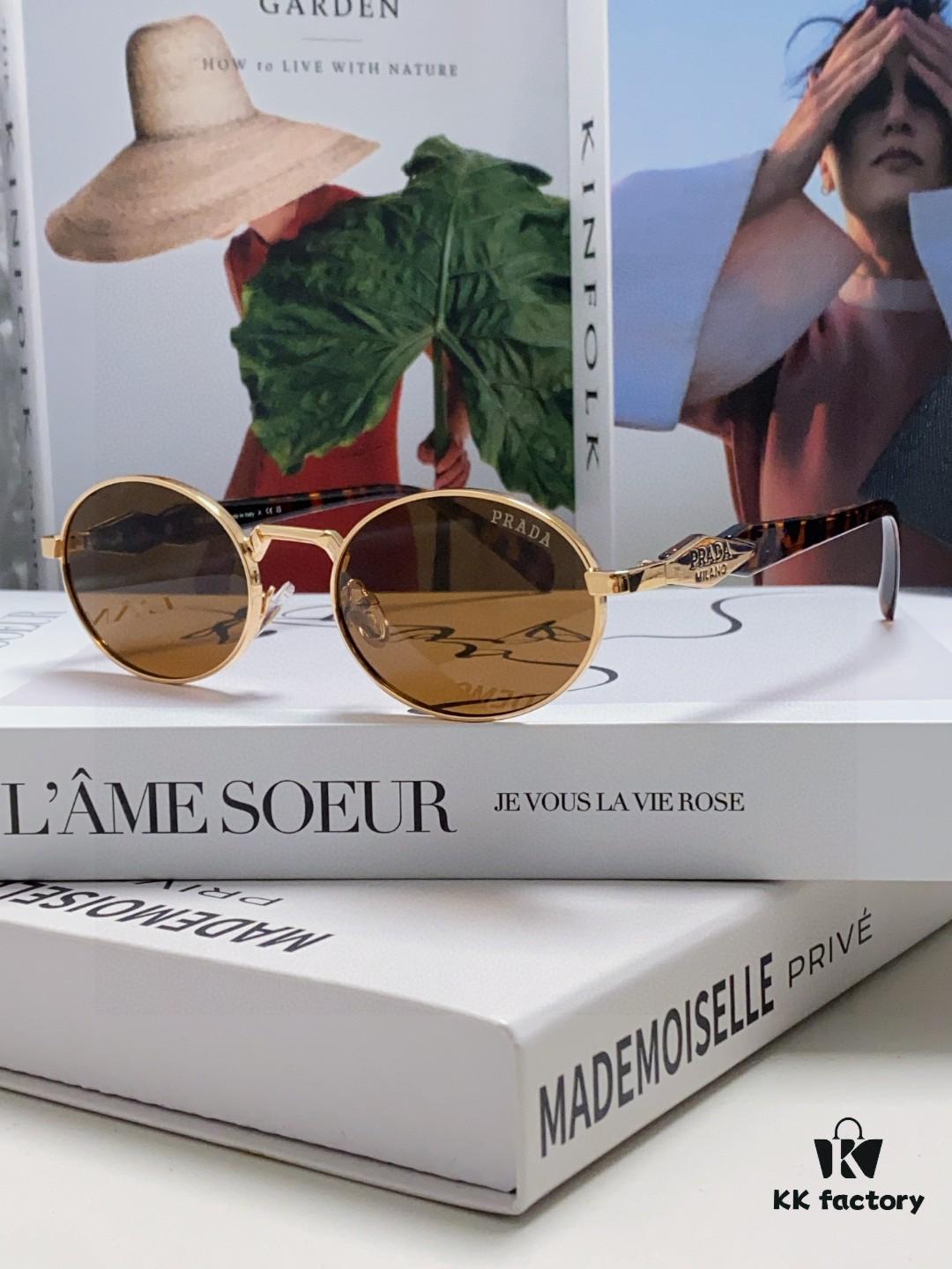 Prada Small Round Frame ✔️ Fashionable Metal Oversized Sunglasses