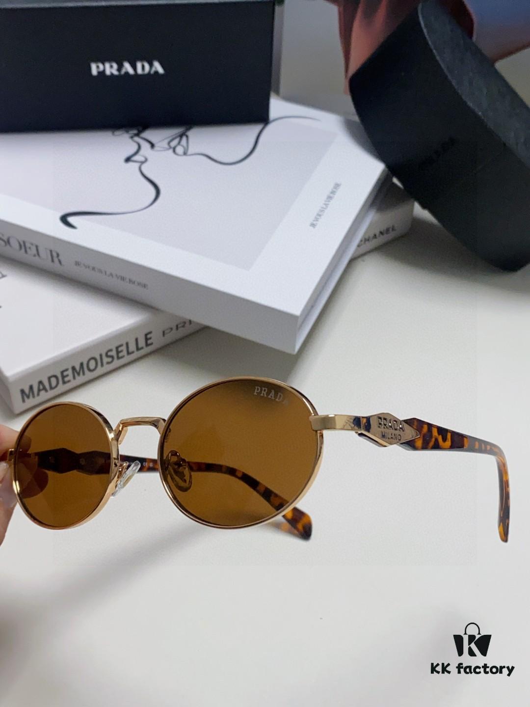 Prada Small Round Frame ✔️ Fashionable Metal Oversized Sunglasses