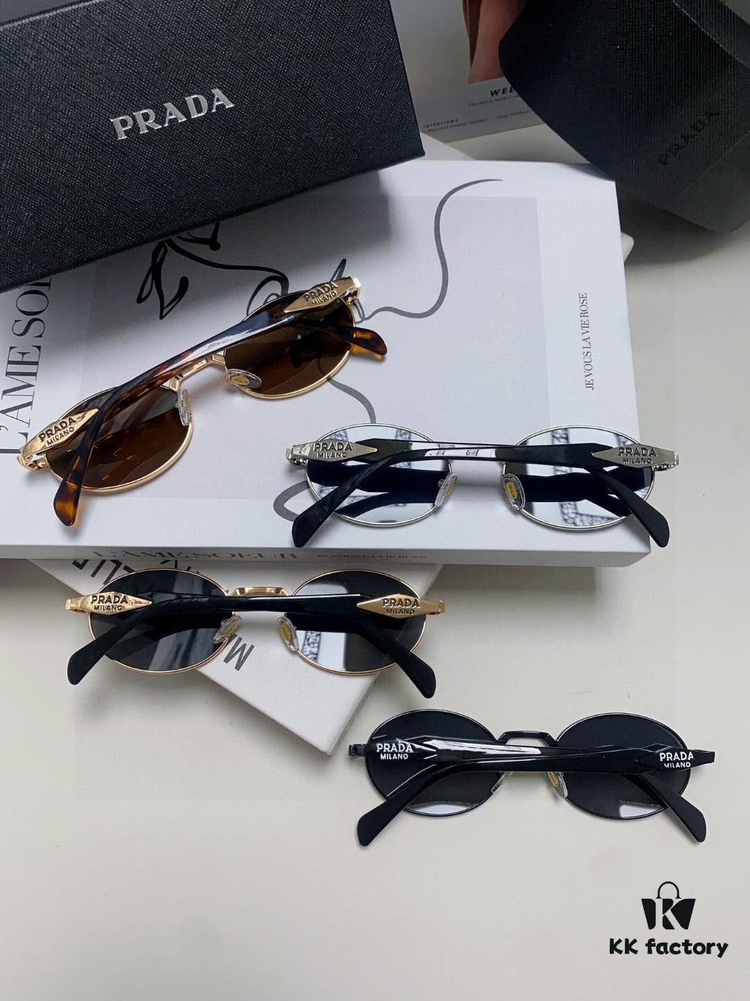 Prada Small Round Frame ✔️ Fashionable Metal Oversized Sunglasses