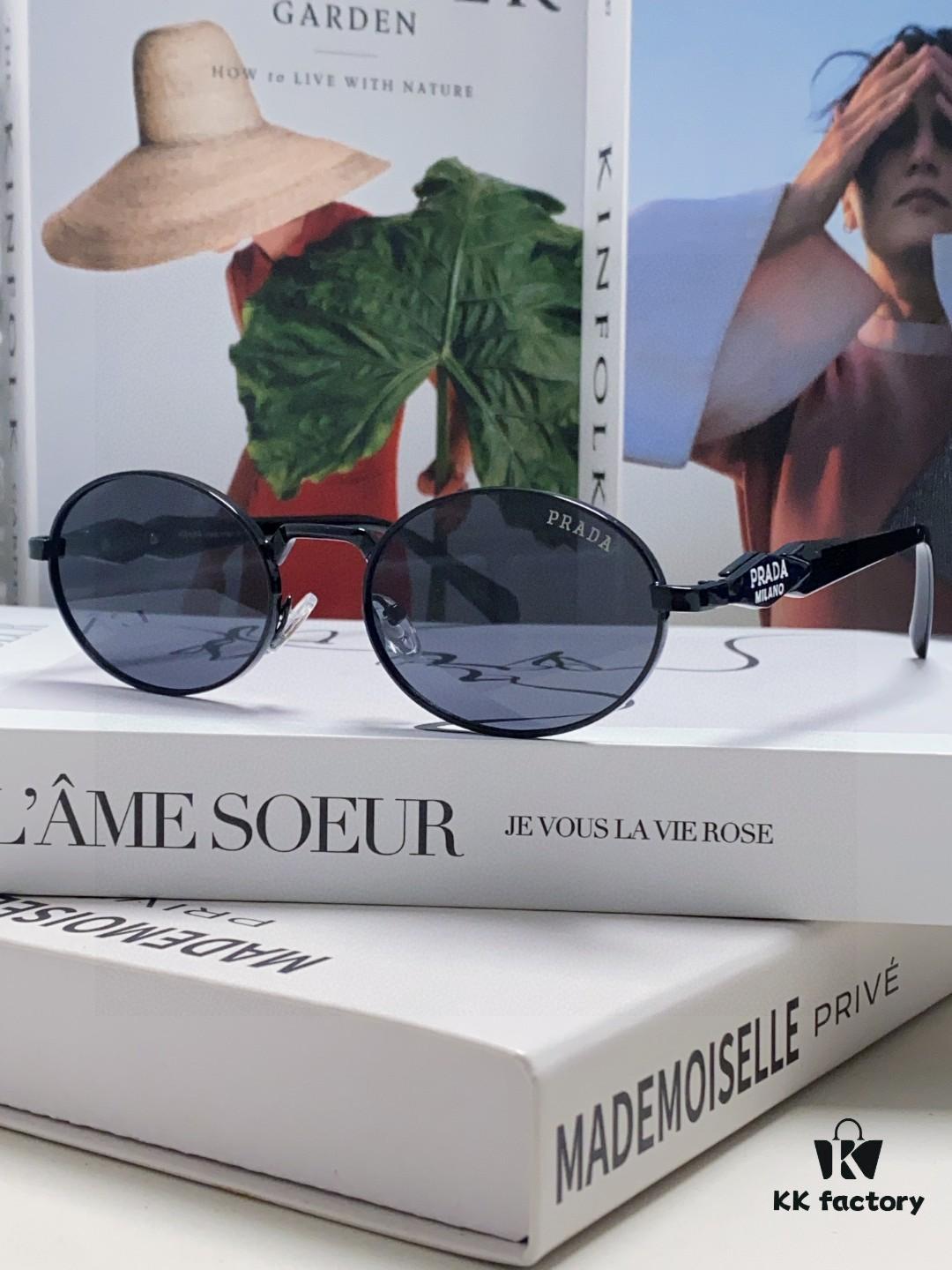 Prada Small Round Frame ✔️ Fashion Metal Oversized Sunglasses