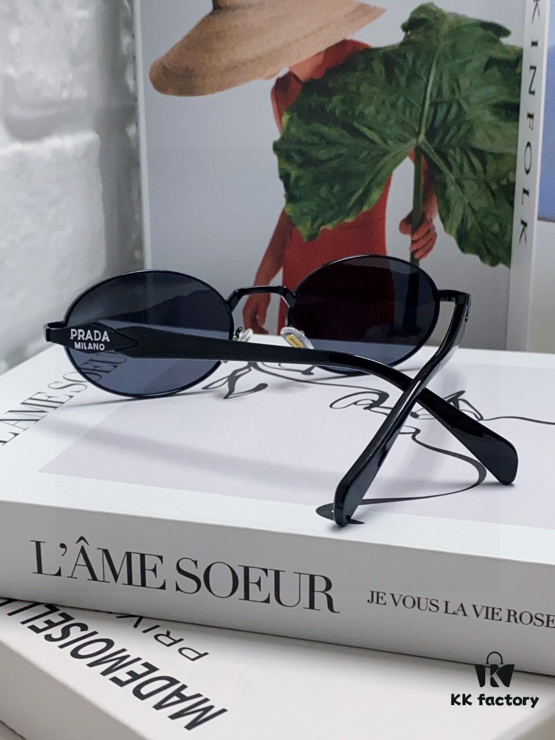 Prada Small Round Frame ✔️ Fashion Metal Oversized Sunglasses