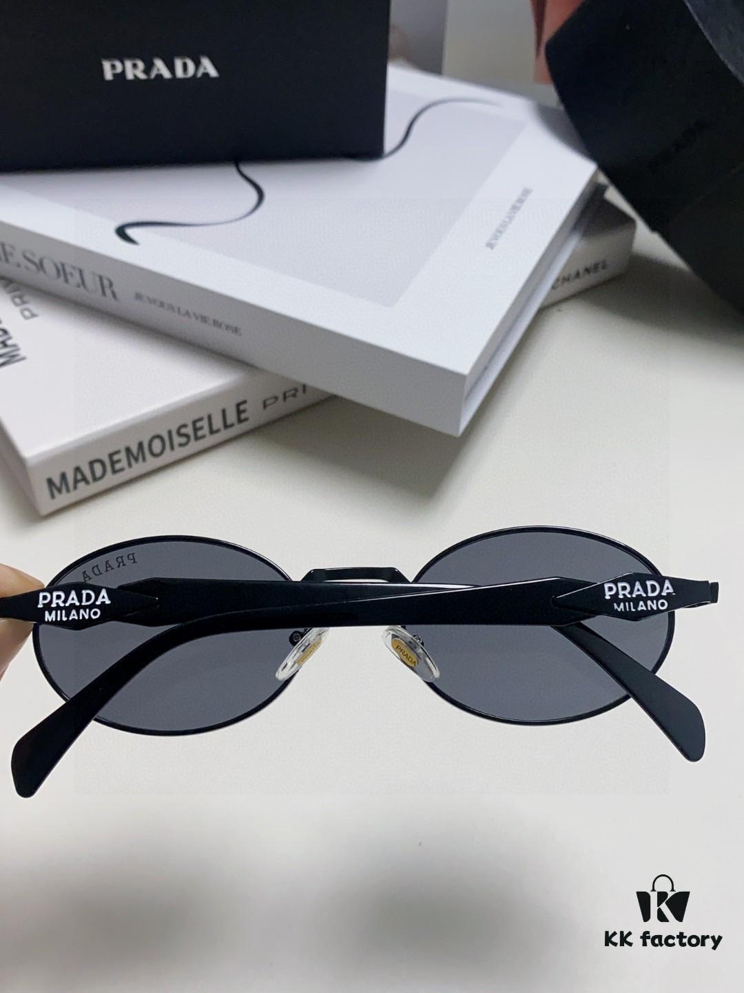 Prada Small Round Frame ✔️ Fashion Metal Oversized Sunglasses