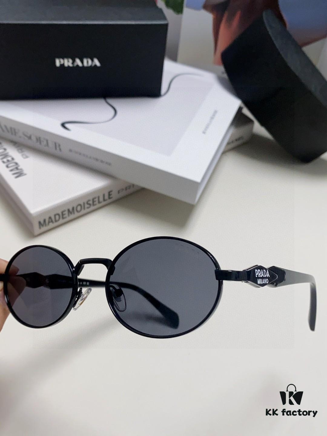 Prada Small Round Frame ✔️ Fashion Metal Oversized Sunglasses