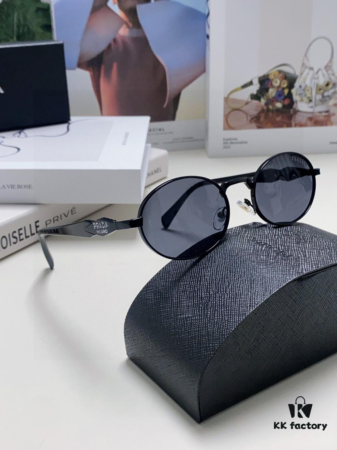 Prada Small Round Frame ✔️ Fashion Metal Oversized Sunglasses