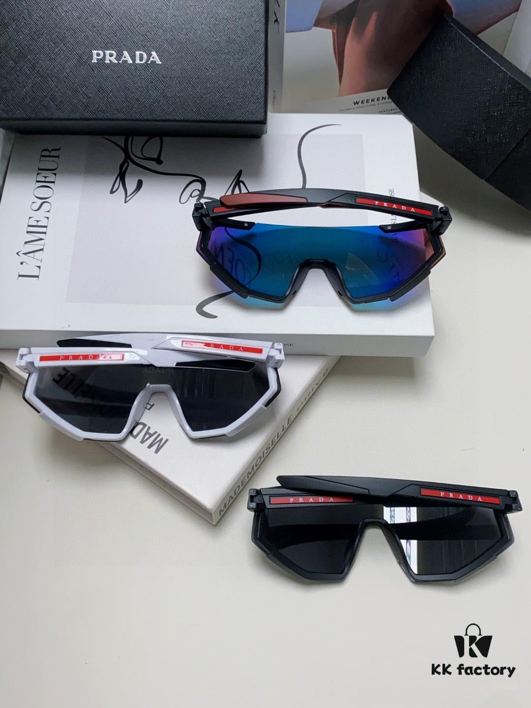 PRADA Unisex Oversized Lightweight UV-Proof Sunglasses for Skiing, Cycling, and Outdoor Use