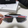 PRADA Unisex Oversized Lightweight UV-Protective Sunglasses with One-Piece Frame, Stylish Eyewear for Skiing, Cycling, and Outdoor Activities