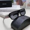 Prada 2024 Men's Square Frame Minimalist Lightweight Sports Sunglasses, European Influencer Style