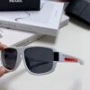 Prada 2024 Men's Square Frame Lightweight Sports Sunglasses, European Style Minimalist Driving Sunglasses