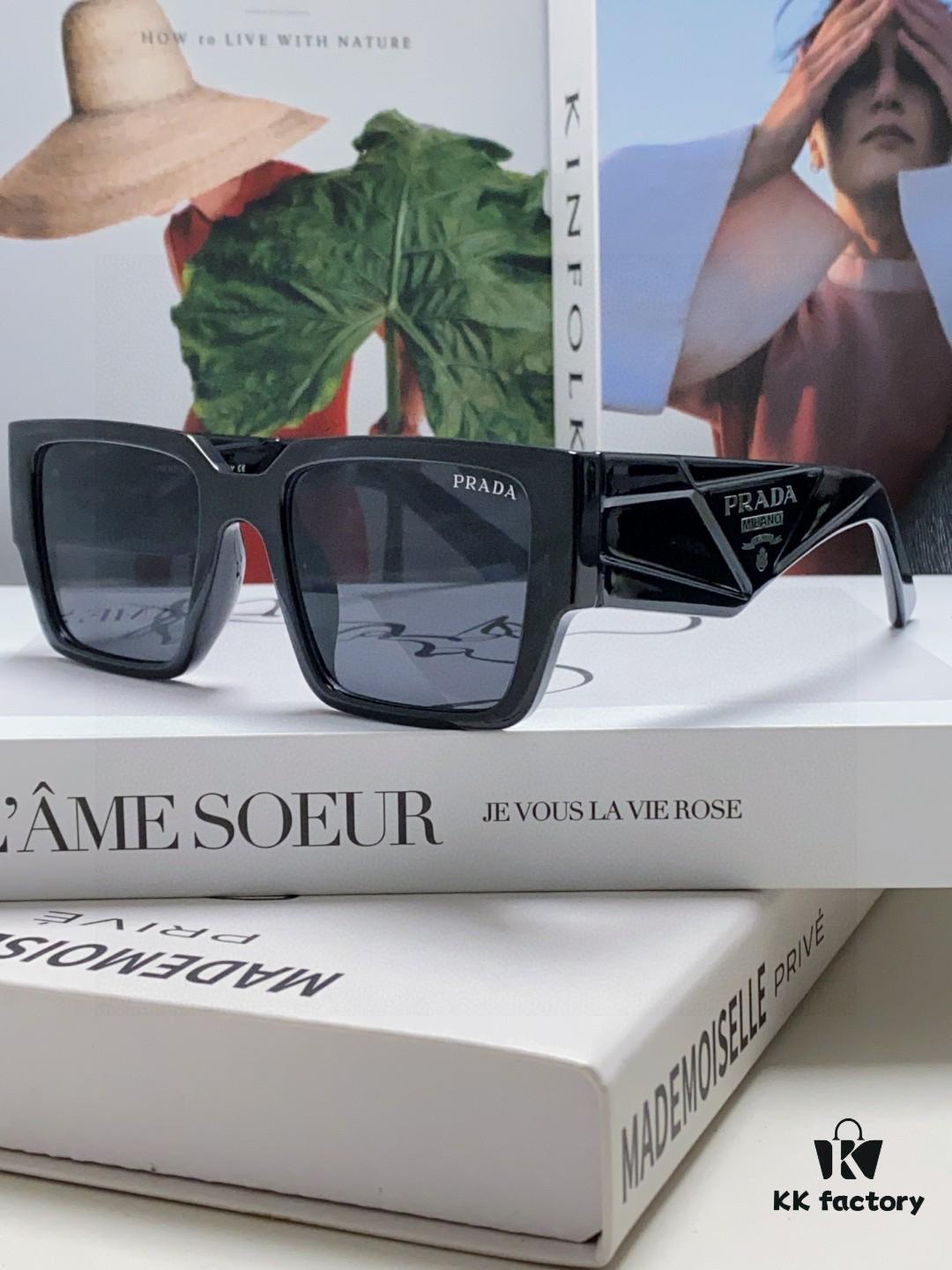 PRADA 2024 New Arrival European and American Style Sunglasses for Women, Summer Small Face Flattering, Stylish Korean-Inspired Unisex Sun Shades for Beach Vacation