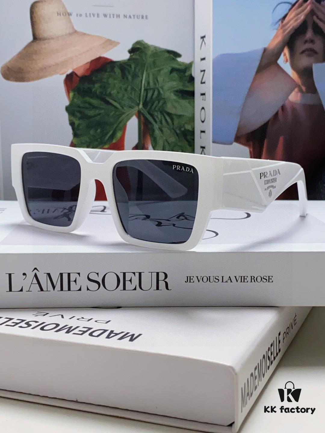 PRADA 2024 New Arrival European and American Style Sunglasses for Women, Summer Small Face Flattering, Stylish Korean-Inspired Unisex Sunglasses for Beach Vacation and Sun Protection